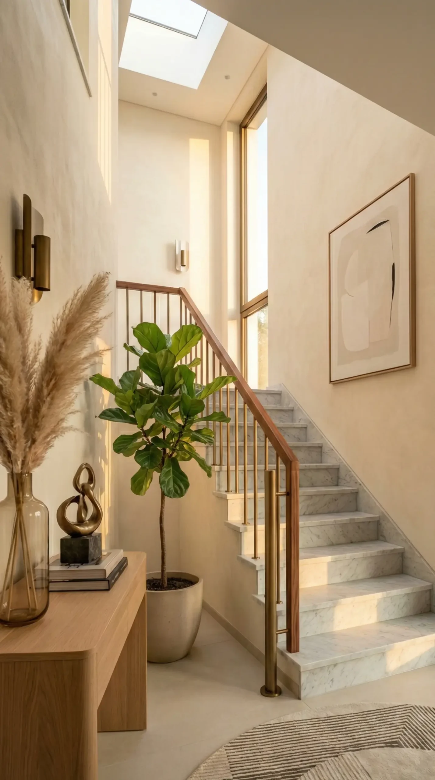 Minimal natural stone staircase