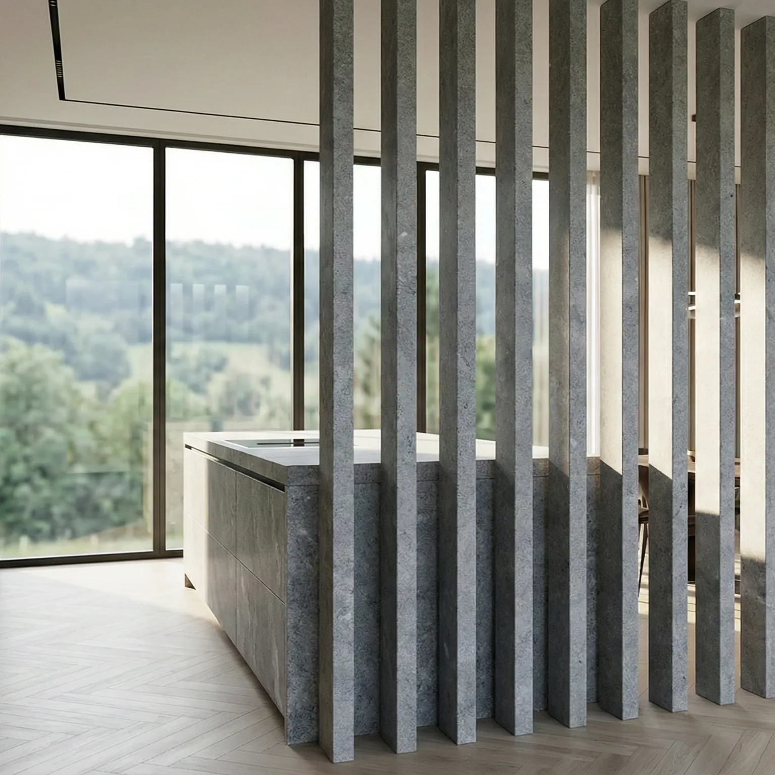 Vertical stone kitchen architecture