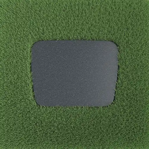 Schlichte, bündige Rasengrabplatte veredelt mit Bronze-Ornamenten