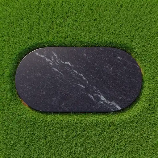 Pflegefreier Grabstein aus witterungsbeständigem Basalt für Wiesengräber